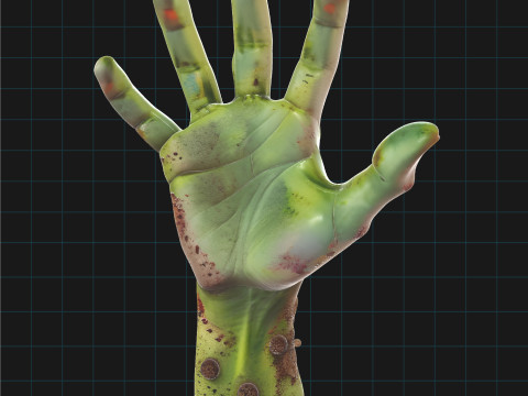 Zombie Hand Realistic Severed Monster Hand for Halloween Modello 3D