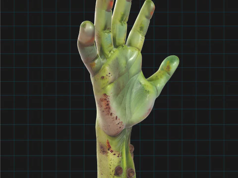 Zombie Hand Realistic Severed Monster Hand for Halloween 3D Model