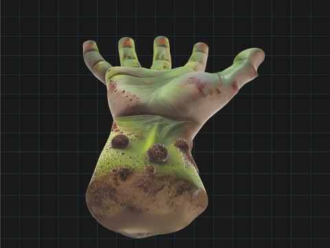 Zombie Hand Realistic Severed Monster Hand for Halloween Modello 3D