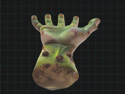 Zombie Hand Realistic Severed Monster Hand for Halloween 3D Model