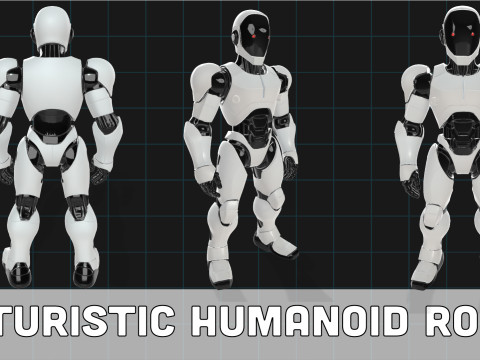 Futuristic Humanoid Robot Model Sci-Fi Android Character 3D Model
