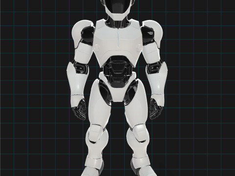 Futuristic Humanoid Robot Model Sci-Fi Android Character Modelo 3D