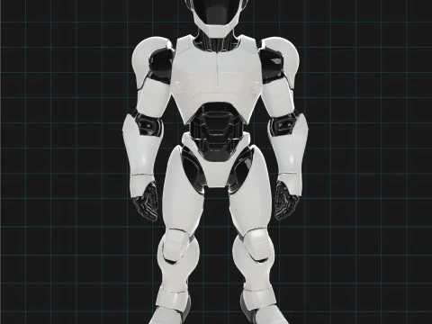 Futuristic Humanoid Robot Model Sci-Fi Android Character 3D Model