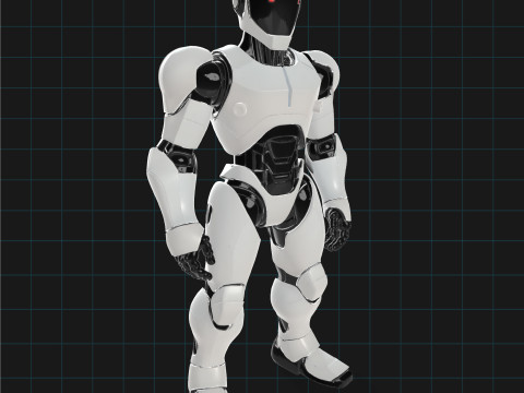 Futuristic Humanoid Robot Model Sci-Fi Android Character Modelo 3D