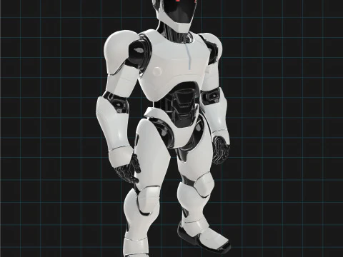 Futuristic Humanoid Robot Model Sci-Fi Android Character 3D Model