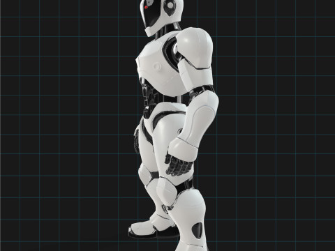 Futuristic Humanoid Robot Model Sci-Fi Android Character Modelo 3D