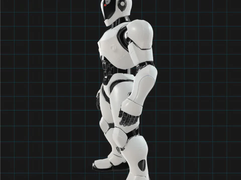 Futuristic Humanoid Robot Model Sci-Fi Android Character 3D Model
