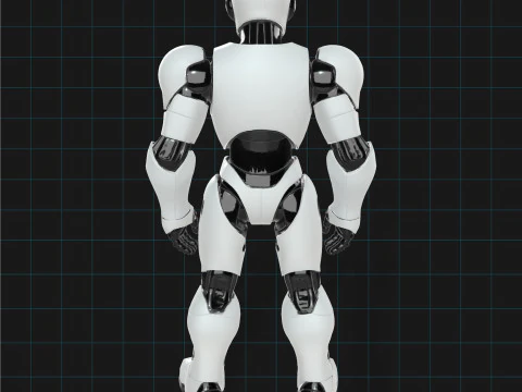 Futuristic Humanoid Robot Model Sci-Fi Android Character 3D Model