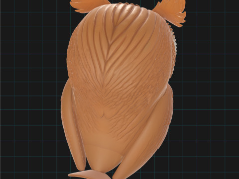 Stylized Owl Cartoon Animal Character 3D Model