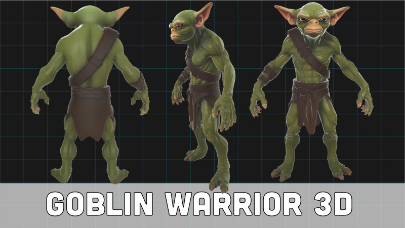 Goblin Warrior Fantasy Creature 3D मॉडल .c4d .max .obj .3ds .fbx .stl .blend 