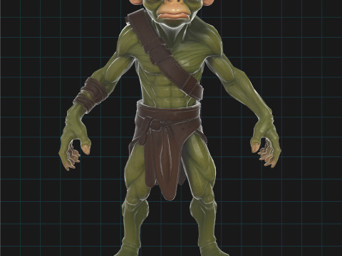 Goblin Warrior Fantasy Creature 3D मॉडल