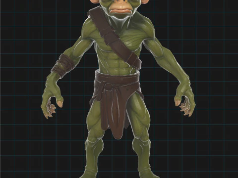 Goblin Warrior Fantasy Creature 3D Model