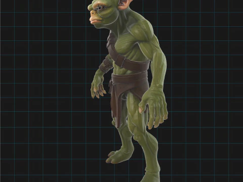 Goblin Warrior Fantasy Creature 3D Model