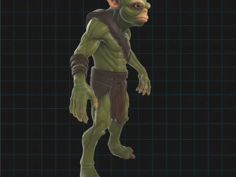 Goblin Warrior Fantasy Creature 3D Model
