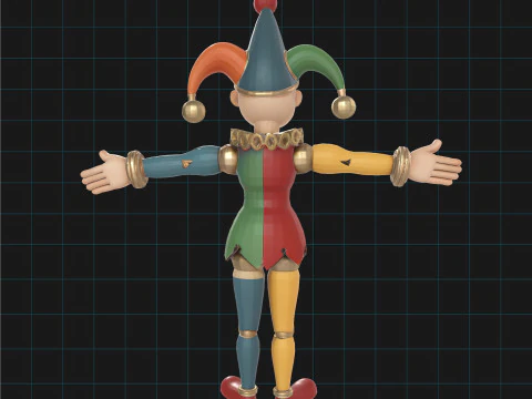 Colorful Clown Cartoon Character Toy 3D Model