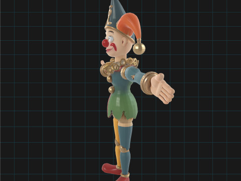 Colorful Clown Cartoon Character Toy 3D मॉडल