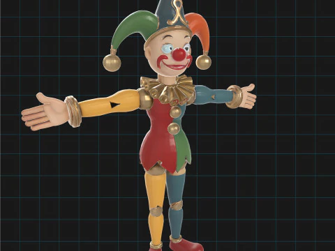 Colorful Clown Cartoon Character Toy 3D Model