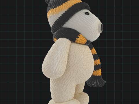 Knitted Snoopy Dog Cute Cartoon Plush Toy 3D 모델