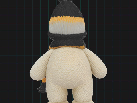 Knitted Snoopy Dog Cute Cartoon Plush Toy 3D 모델