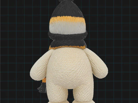 Knitted Snoopy Dog Cute Cartoon Plush Toy 3D Model