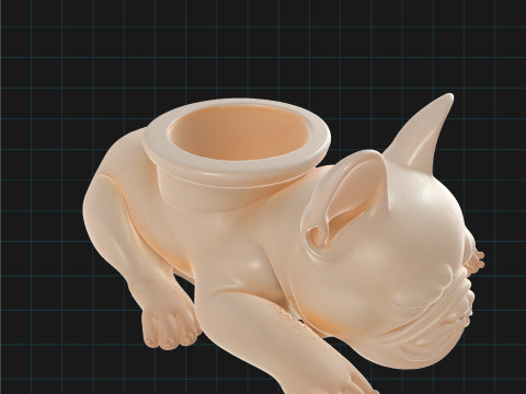 French Bulldog Planter Sleeping Dog Succulent Pot Modelo 3D