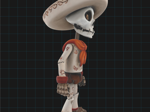 Day of the Dead Skeleton Character Stylized Calavera Figure 3D 模型
