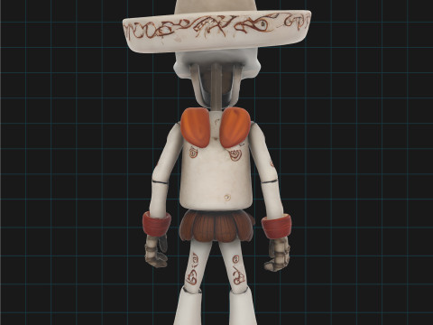 Day of the Dead Skeleton Character Stylized Calavera Figure 3D 模型