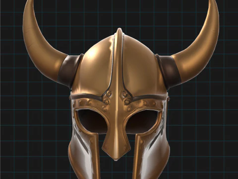 Warrior Horned Helmet Medieval Armor Asset 3D Model