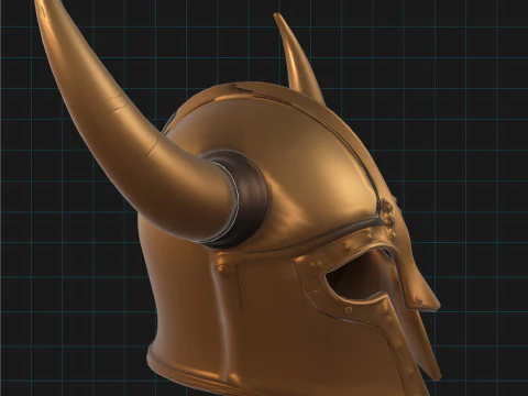 Warrior Horned Helmet Medieval Armor Asset 3D Model