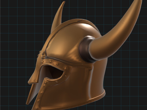 Warrior Horned Helmet Medieval Armor Asset Modelo 3D
