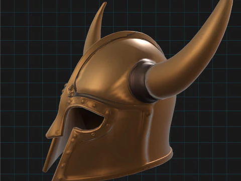 Warrior Horned Helmet Medieval Armor Asset 3D Model