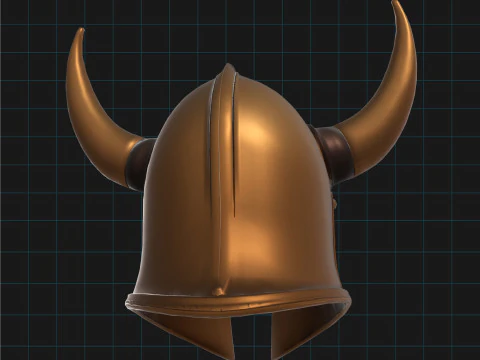 Warrior Horned Helmet Medieval Armor Asset 3D Model