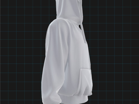 3D Hoodie Model Unisex Sweatshirt with Hood 3D Модель