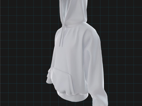 3D Hoodie Model Unisex Sweatshirt with Hood 3D Модель