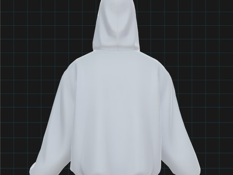 3D Hoodie Model Unisex Sweatshirt with Hood 3D Модель