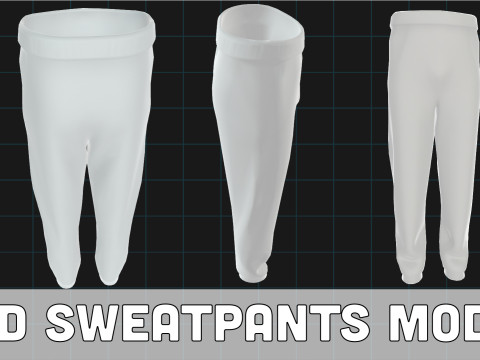 3D Jogger Pants Model Realistic Sweatpants 3D Model