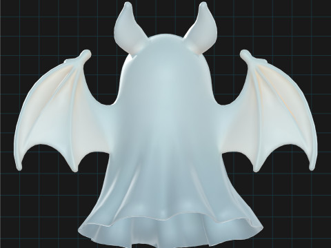 3D Halloween Bat Ghost Model Cute Cartoon Flying Spirit Creature 3D मॉडल