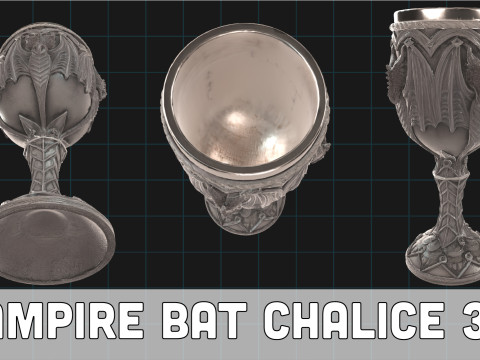 Vampire Bat Chalice Gothic Medieval Goblet Model 3D