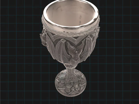 Vampire Bat Chalice Gothic Medieval Goblet 3D Model