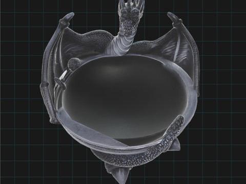 Dragon Bowl - Fantasy Decorative Dragon 3D Model