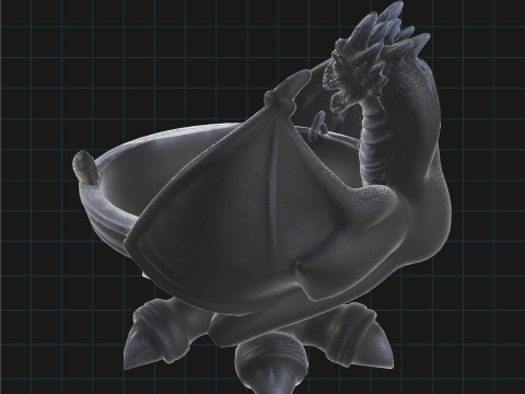 Dragon Bowl - Fantasy Decorative Dragon 3D Model