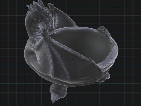 Dragon Bowl - Fantasy Decorative Dragon 3D Model