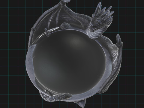 Dragon Bowl - Fantasy Decorative Dragon 3D Model