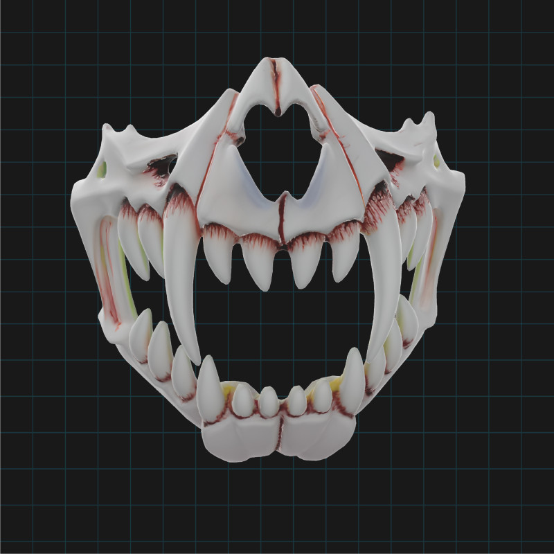 Demon Skull Jaw - Horror Monster Teeth Fangs 3D 模型 .c4d .max .obj .3ds .fbx .stl .blend 