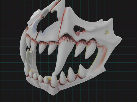 Demon Skull Jaw - Horror Monster Teeth Fangs 3D 模型