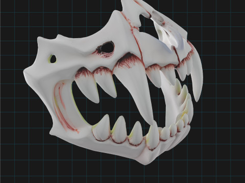 Demon Skull Jaw - Horror Monster Teeth Fangs 3D 模型