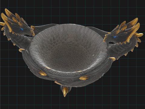Dragon Bowl Fantasy - Medieval Gothic Home Decor 3D Модель