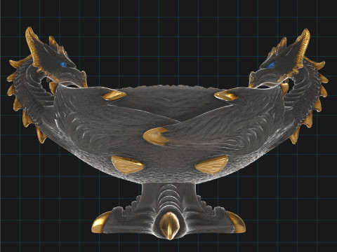 Dragon Bowl Fantasy - Medieval Gothic Home Decor 3D Модель