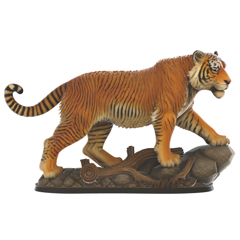Majestic Tiger on Rock Diorama Modello di stampa 3D .c4d .max .obj .3ds .fbx .stl .blend