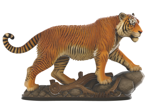 Majestic Tiger on Rock Diorama 3D प्रिंट मॉडल